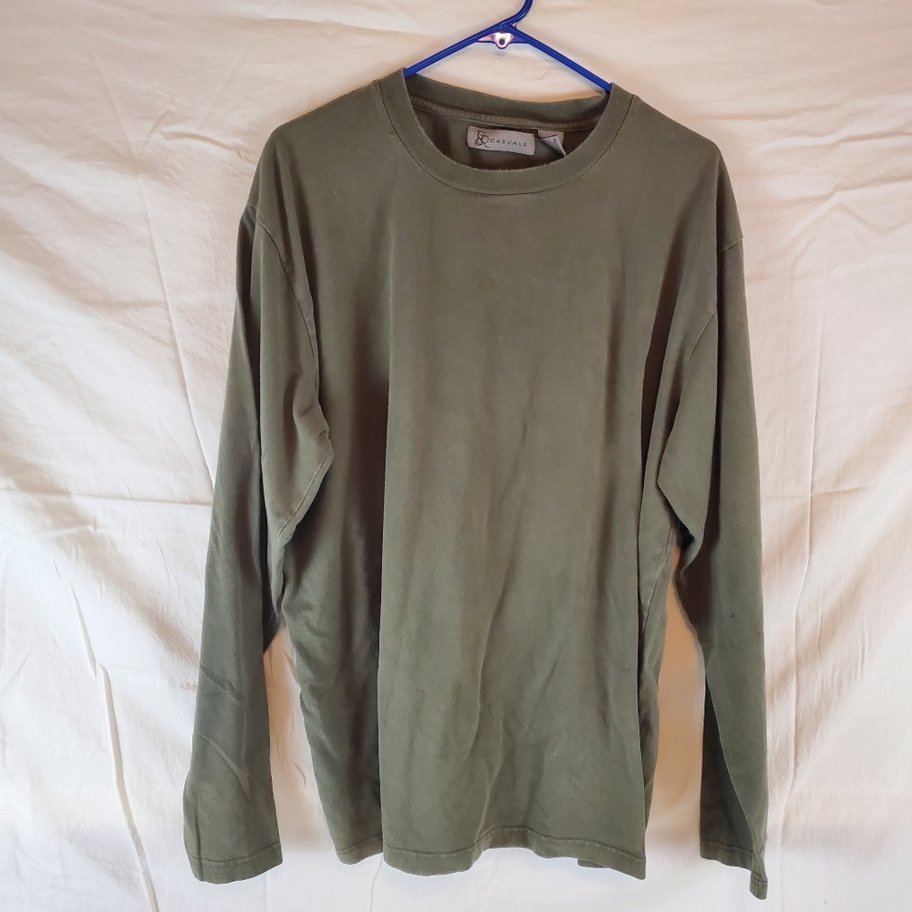 R&R Casuals Heavy Long Sleeve Shirt XL Green